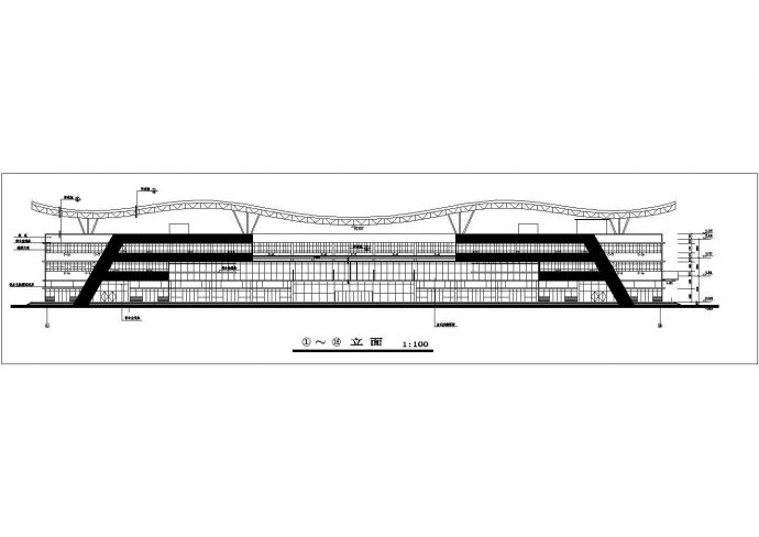 某地三层框架结构汽车站建筑设计方案图纸_图1