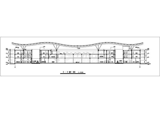 某地三层框架结构汽车站建筑设计方案图纸-图二