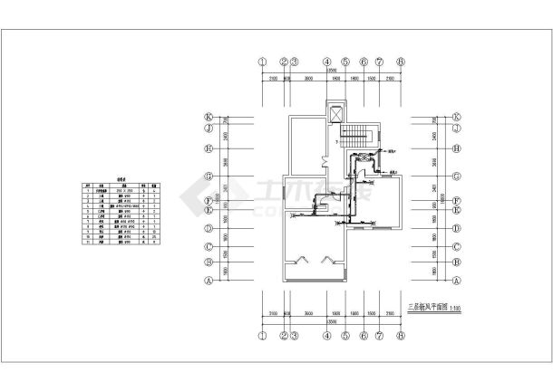 江南别墅地源热泵绿色节能环保3位一体图纸（空调、地暖、卫生热水、新风系统）设计图-图二