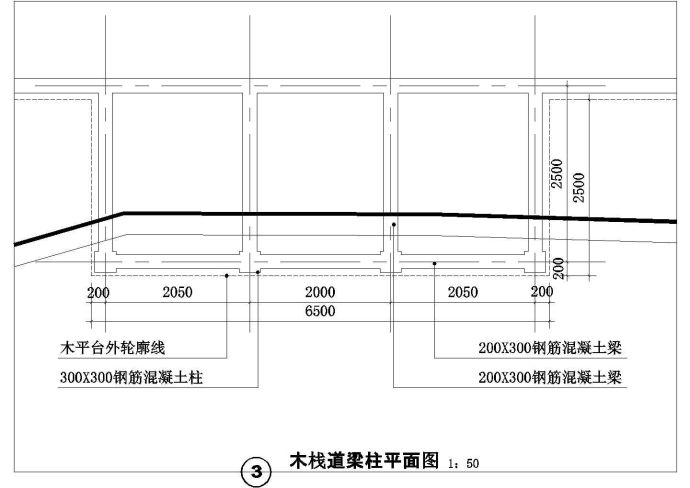 某小区防腐木亲水平台全套施工图纸_图1