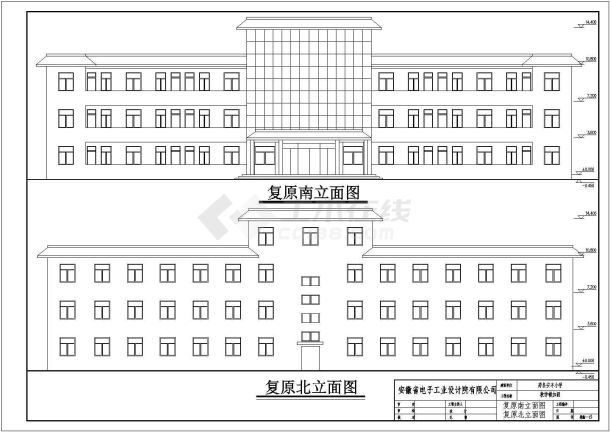 某地区小学教学楼抗震加固设计结构图纸-图一