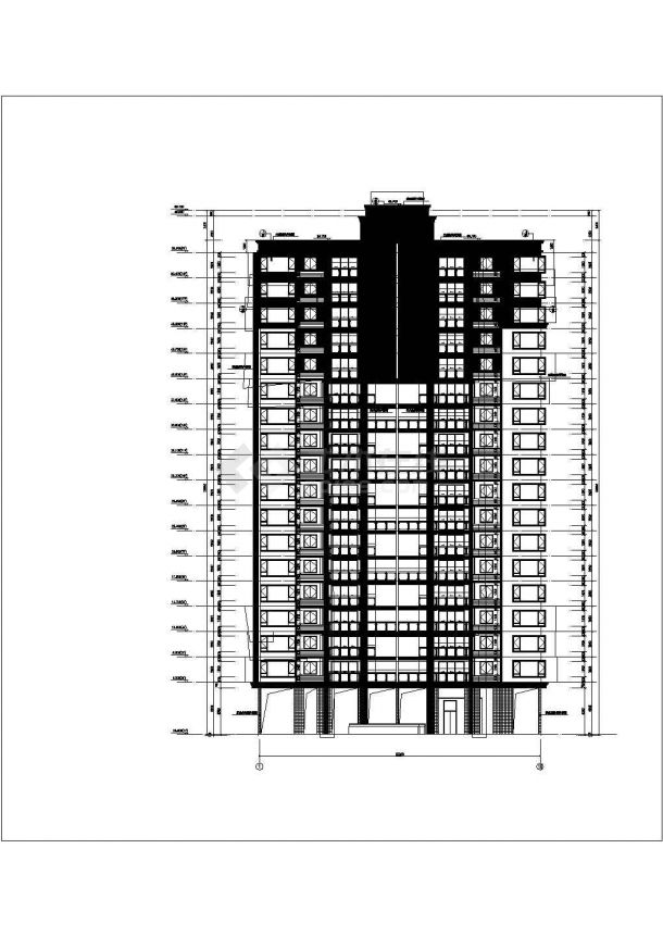 某地十八层高层剪力墙结构住宅建筑结构设计施工图纸-图二