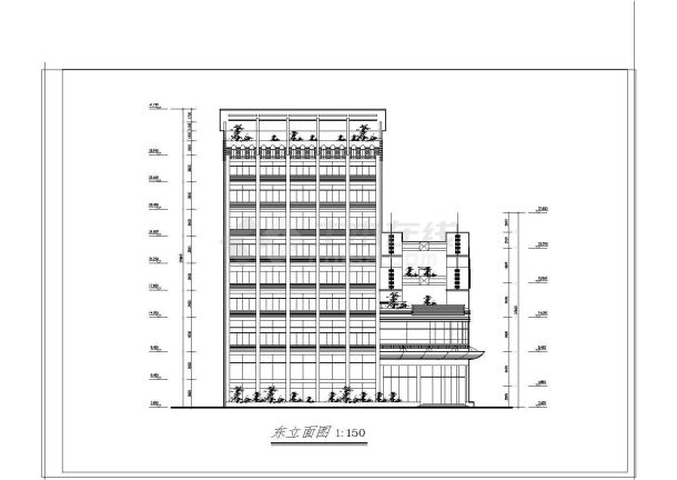 风云大酒店建筑施工方案全套CAD平面图-图一