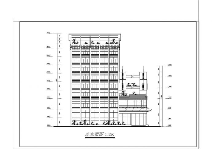 风云大酒店建筑施工方案全套CAD平面图_图1