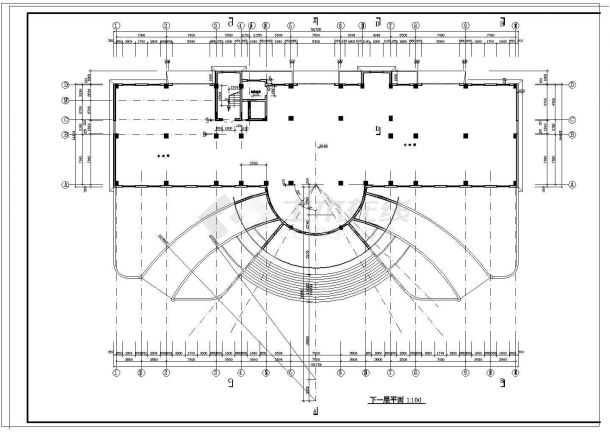 某机构办公建筑设计方案全套CAD平面图-图二