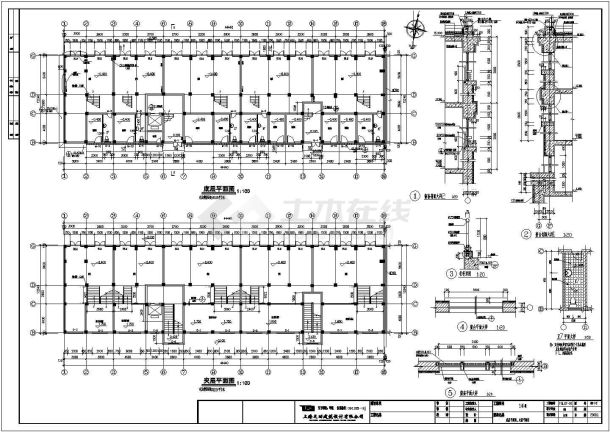 浙江某5层框架商住楼建筑设计施工图-图二