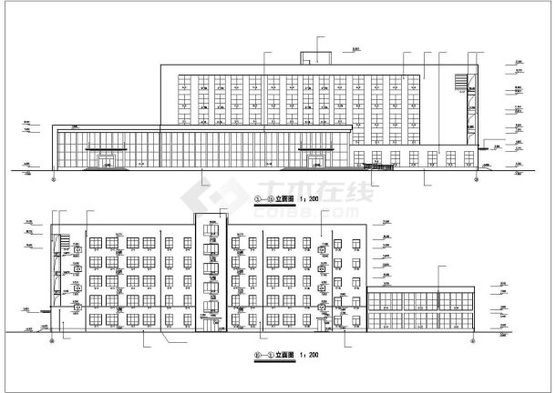 整层办公楼cad平面装修详细施工图纸-图一