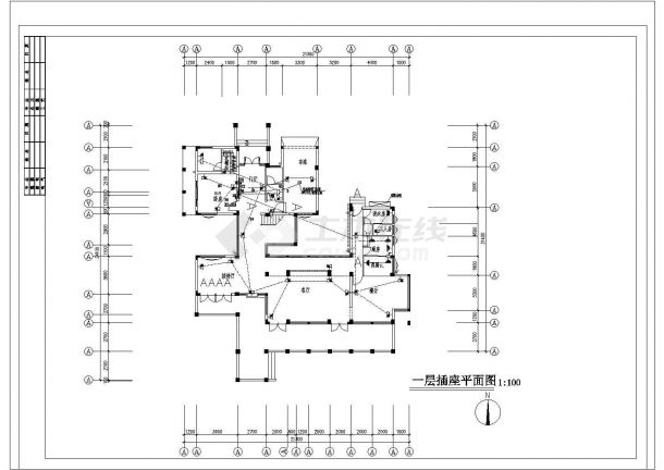 锡华别墅建筑电气CAD设计施工原理图纸-图二