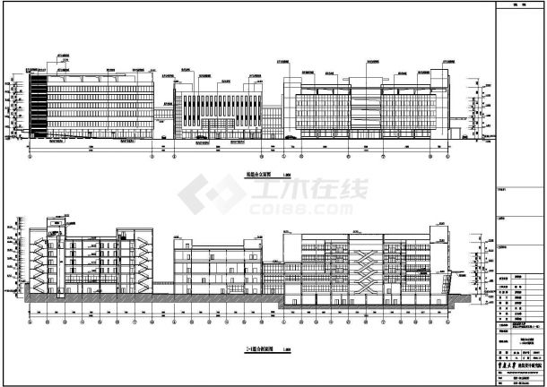 重庆6层混凝土框架结构三级甲等医院建筑施工图纸-图一