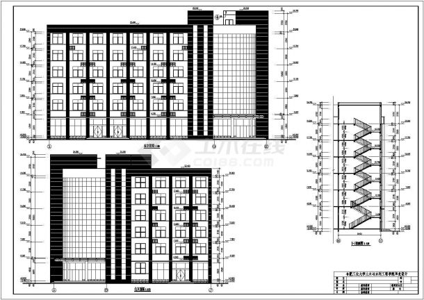某地6层框架结构商务宾馆建筑设计方案图-图一