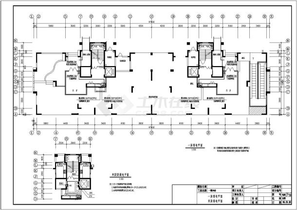 某小区一期11#12#电气设计cad施工图-图二