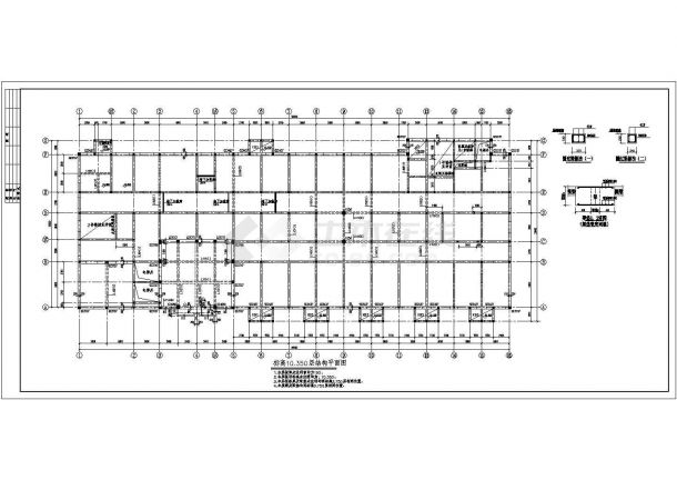 医院砖混结构施工设计CAD方案图-图一