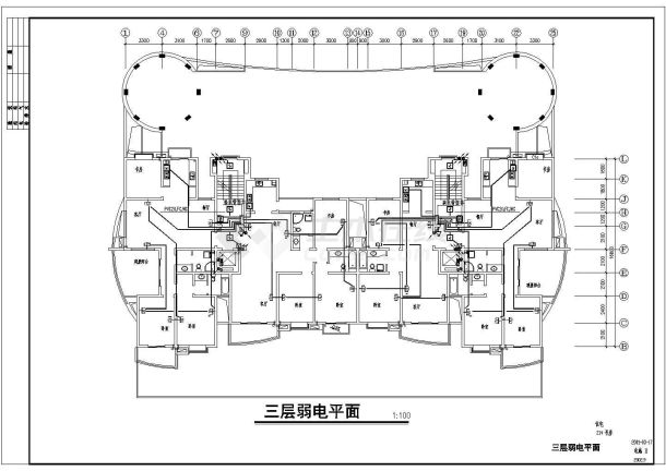 某F型住宅楼11层电气设计cad施工图-图一