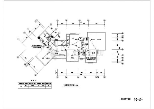 大石别墅建筑电气设计施工CAD全套方案图纸-图二