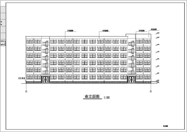 某学校六层砌体结构学生宿舍楼建筑设计方案图-图一