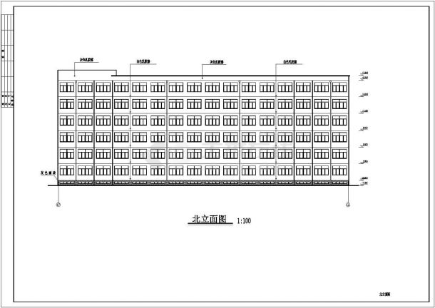 某学校六层砌体结构学生宿舍楼建筑设计方案图-图二