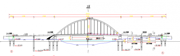 某地区简单小型提篮拱桥型路桥布置图纸-图一