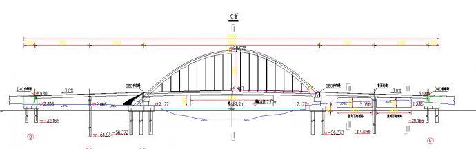 某地区简单小型提篮拱桥型路桥布置图纸_图1