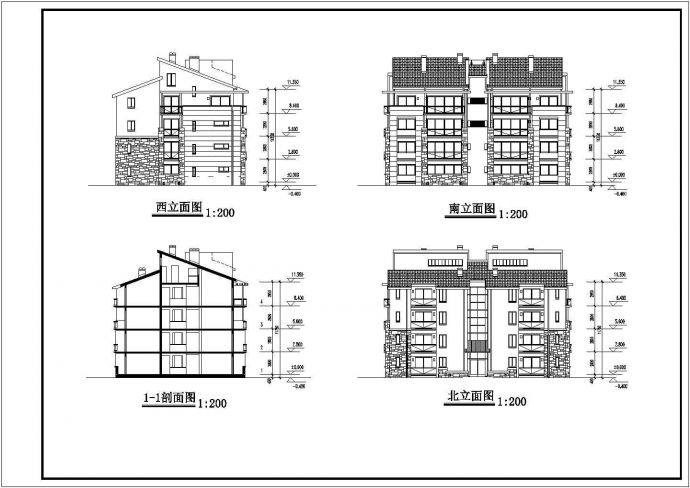 某地三层框剪结构住宅楼建筑设计方案图_图1