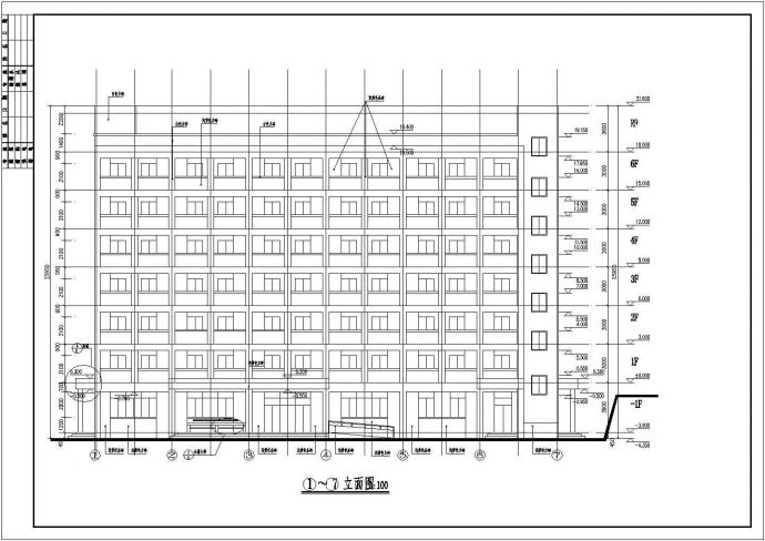 某地六层框架结构宿舍楼建筑设计施工图_图1