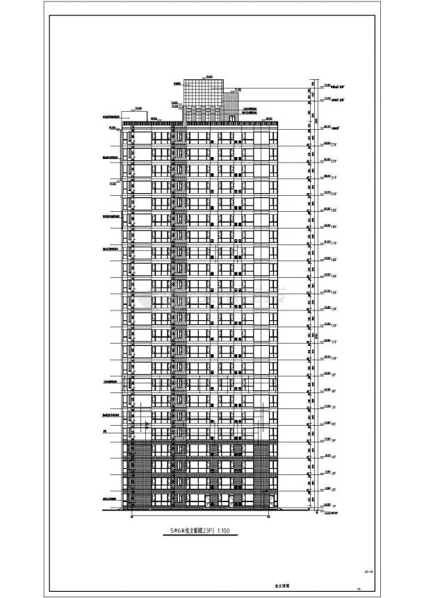 某地23层剪力墙结构公寓楼建筑设计施工图-图一