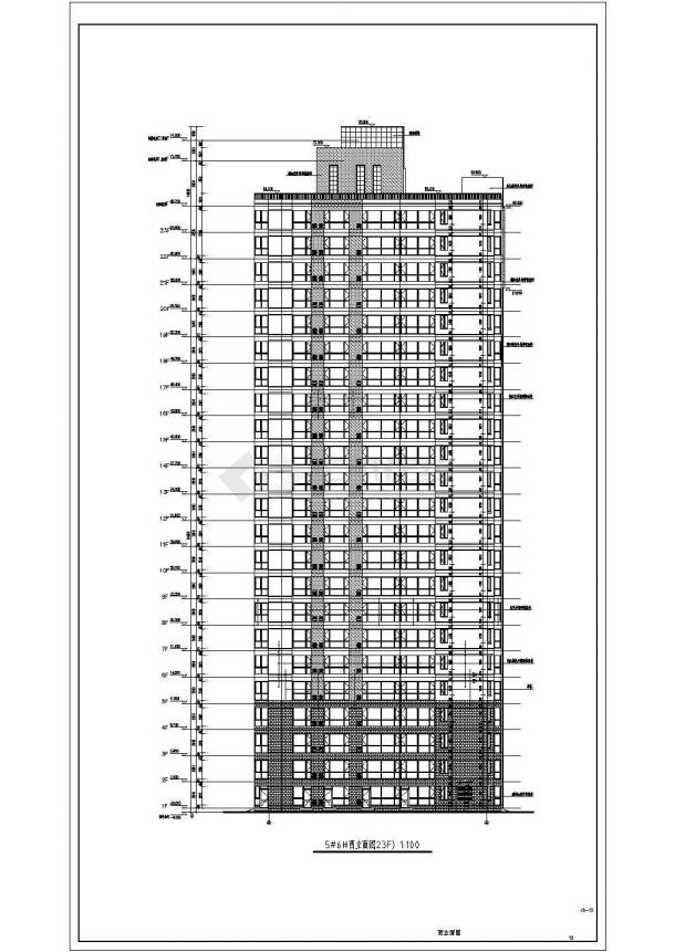 某地23层剪力墙结构公寓楼建筑设计施工图-图二
