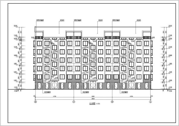 某地五层砖混结构住宅建筑设计施工图-图一