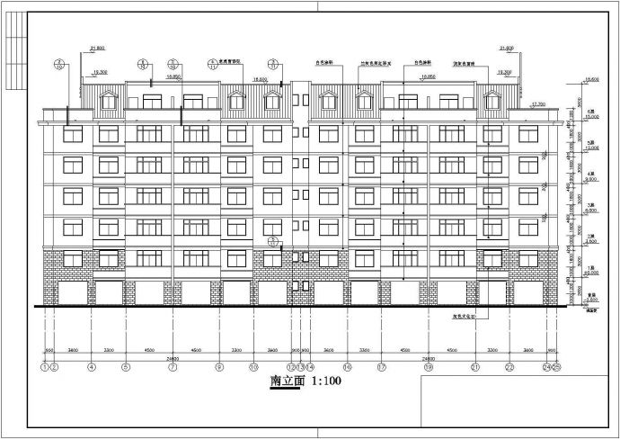 某地六层框架结构教师公寓建筑施工图_图1