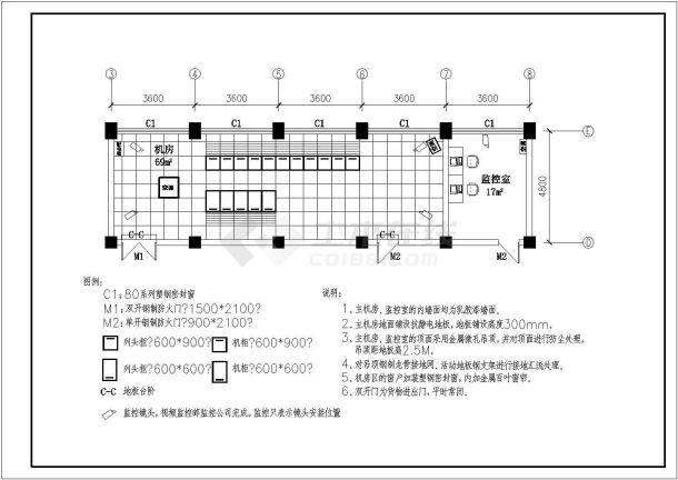 小型弱电机房电气施工图（含强弱电、消防）-图二