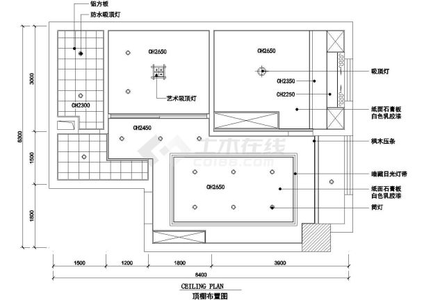 室内家装cad室内设计平面施工图纸-图二