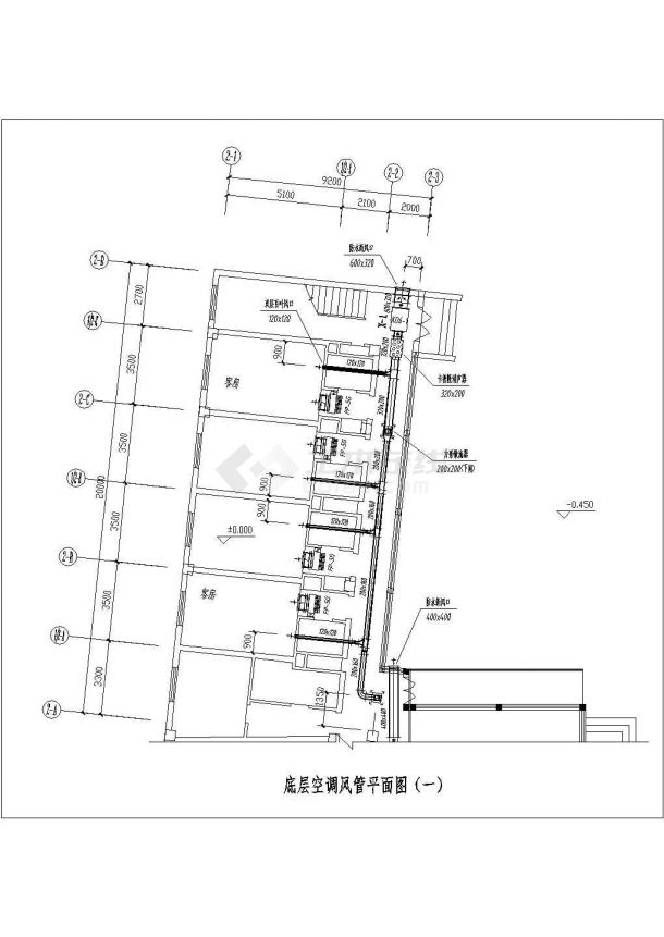 某六层综合服务楼分冷模块机组风机盘管加新风空调暖通设计图-图二