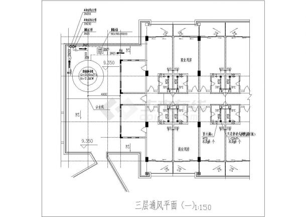 深圳某花园商业中心分机盘管加全空气系统空调暖通设计图-图二
