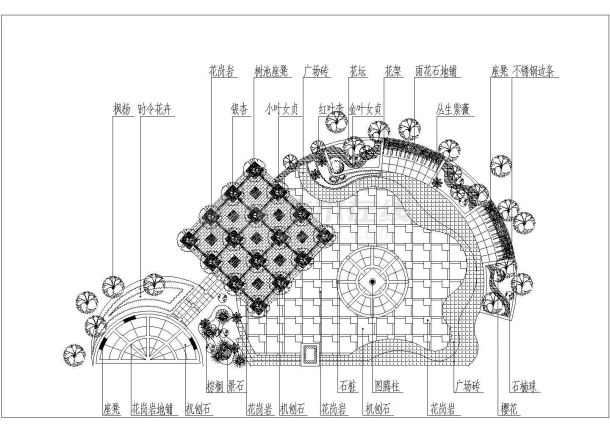 某广场绿化施工图（施工详图设计阶段）-图一