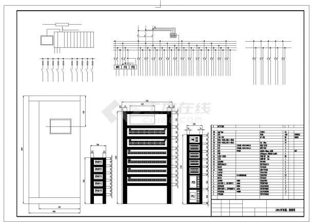 PLC柜布置全套电气设计施工CAD图-图一
