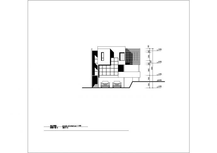 某地区私人A型别墅建筑设计CAD施工图_图1