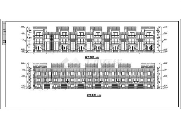 舟山市临城新区联体别墅建筑设计CAD施工图-图一