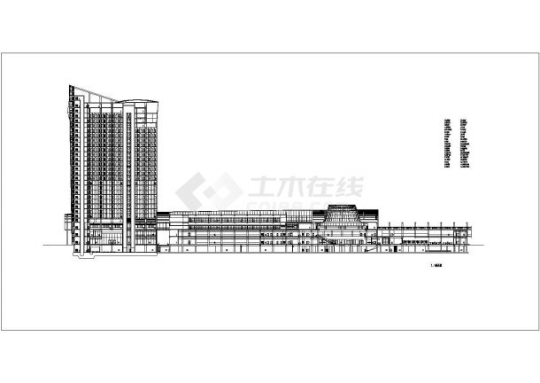 上海22层框架结构办公楼客运站建筑设计方案图纸-图一