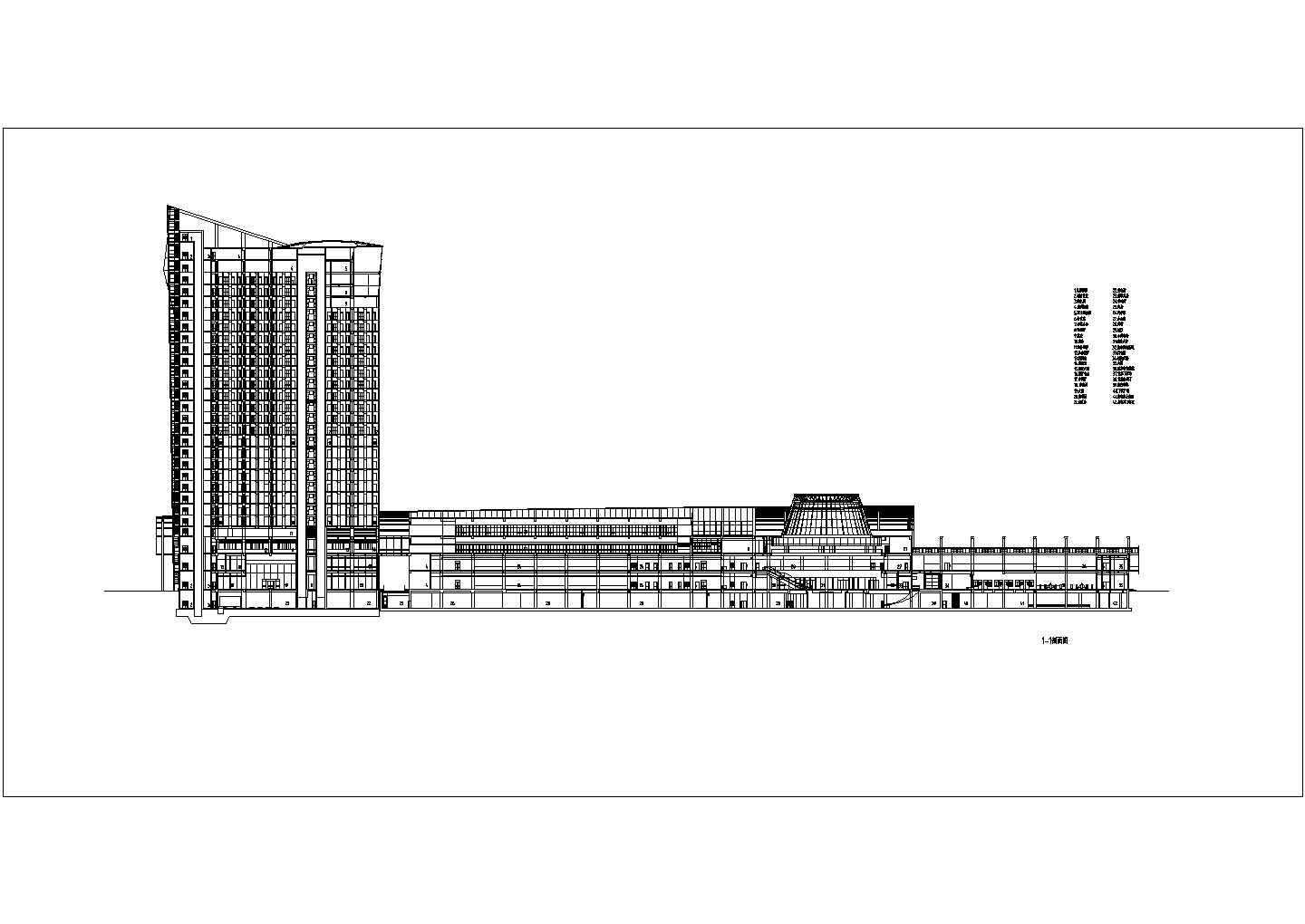 上海22层框架结构办公楼客运站建筑设计方案图纸