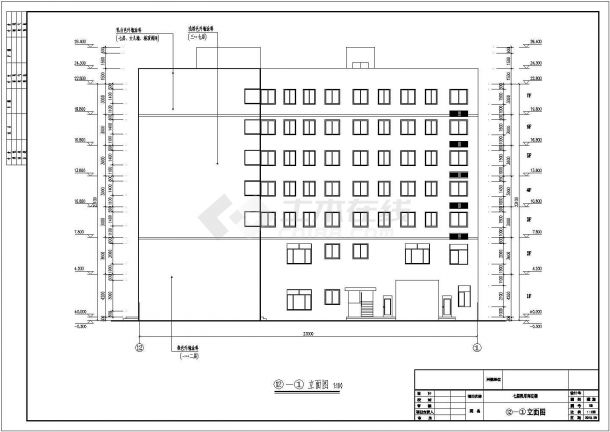 某地7层框架结构商住楼建筑设计施工图-图二