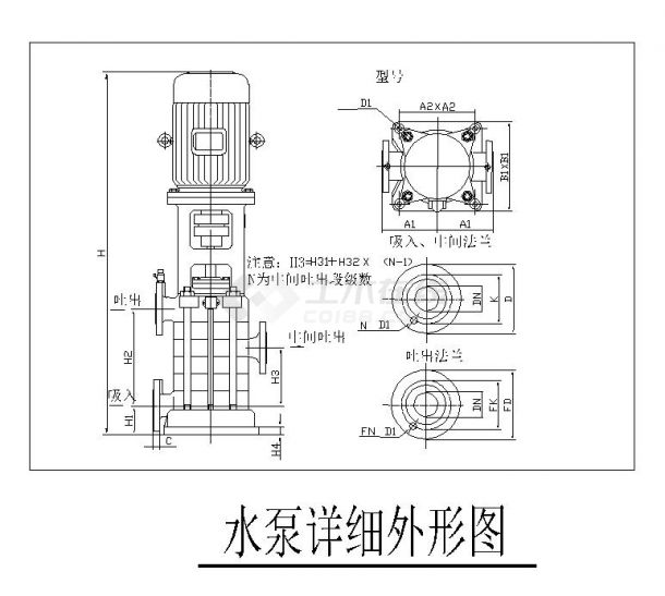 某小区中水泵站给排水工艺设计施工图-图二