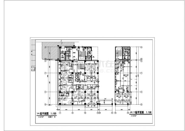 青岛火车站店建筑施工全套CAD平面图-图一