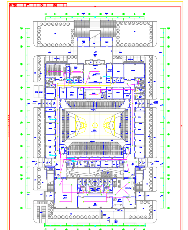 某著名师范大学体育馆电气设计施工CAD图_图1