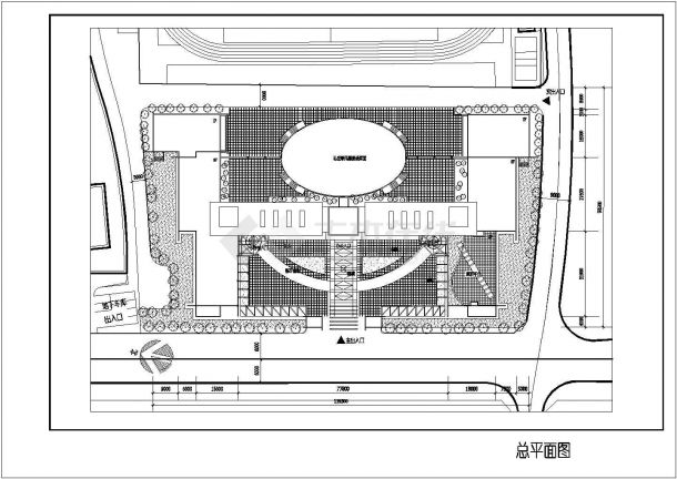 某学校原规划方案建筑CAD设计总平面图-图二