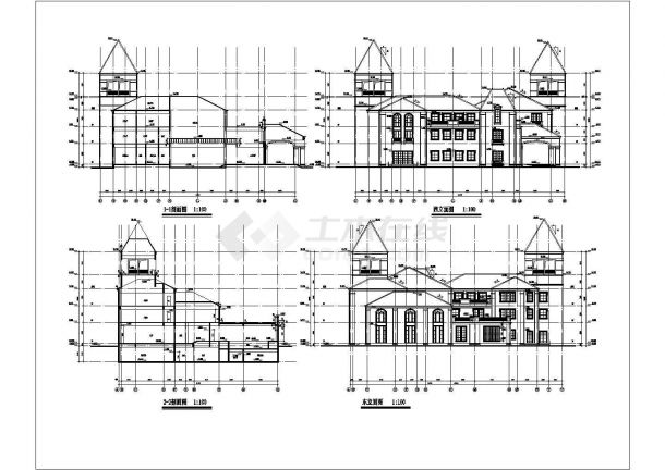某地三层框架结构会所建筑设计方案图-图二