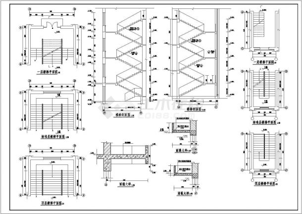某地区中学教学楼建筑结构CAD设计图纸-图二