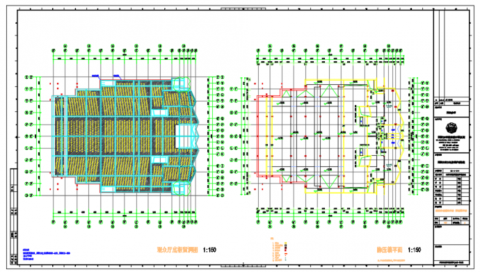某著名大学礼堂建筑设计施工CAD图纸_图1