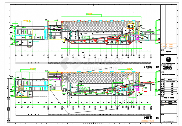 某著名大学礼堂建筑设计施工CAD图纸-图二