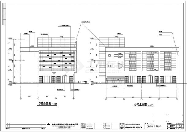 某地多层框架结构服务中心建筑设计施工图-图二