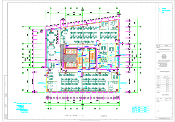 某市中心商务大厦B楼建筑设计施工CAD图-图一