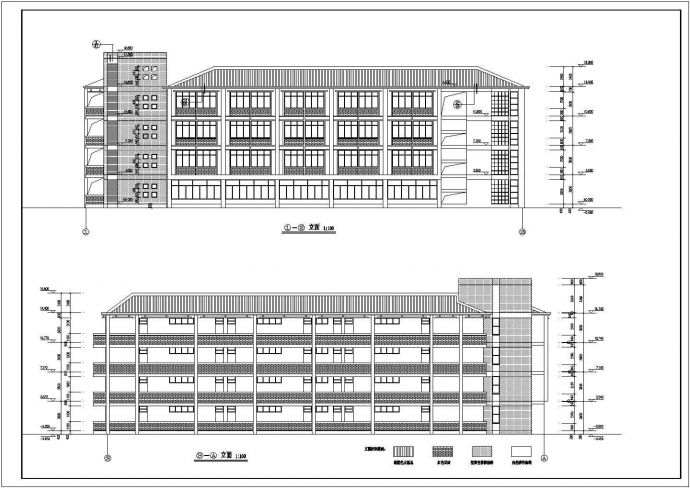 某4层框架小学综合教学楼建筑设计方案图_图1